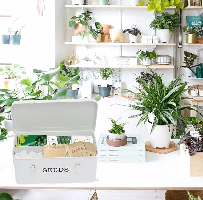 Seed Storage Box Metal Seed Container Seed Packet Storage Organizer, Seed - Image 5