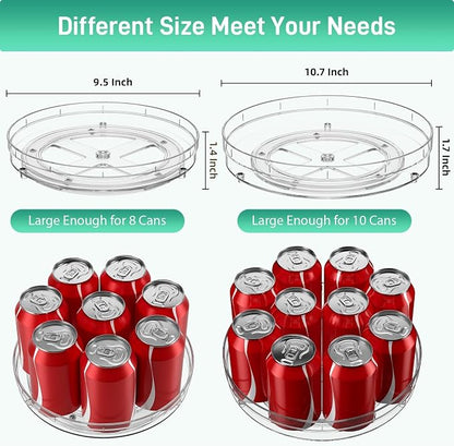 Optish 2 Pack Lazy Susan Organizer, 9.5" 10.7" Lazy Susan Turntable - Image 3