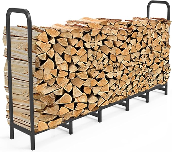 6.7ft Firewood Rack Holder, Adjustable Heavy Duty Fire Log Stacker Stand by FirewoodRack