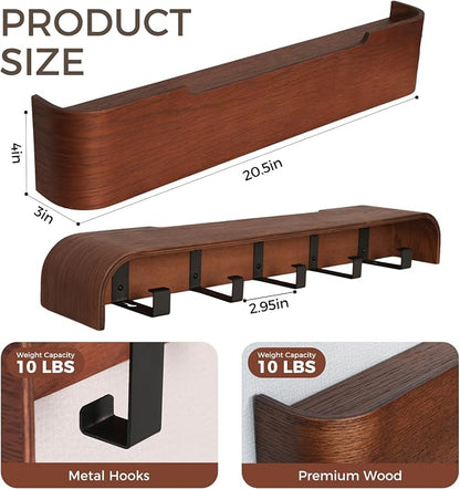 Wall Coat Rack Floating Shelves Modern Coat Rack Wall Mount - Image 2