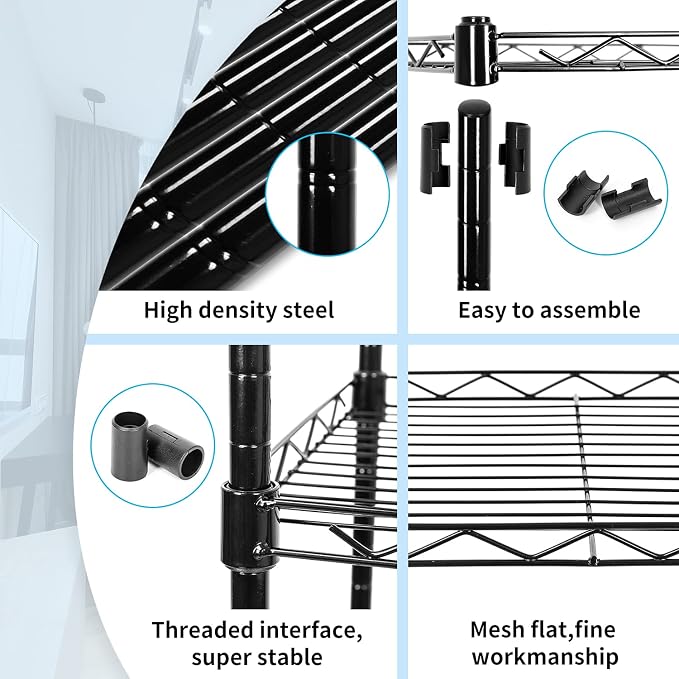 SUNLPH 5-Tier Wire Shelving Adjustable Shelves Unit Metal Storage Rack - Image 5