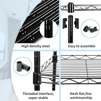 SUNLPH 5-Tier Wire Shelving Adjustable Shelves Unit Metal Storage Rack - Image 5