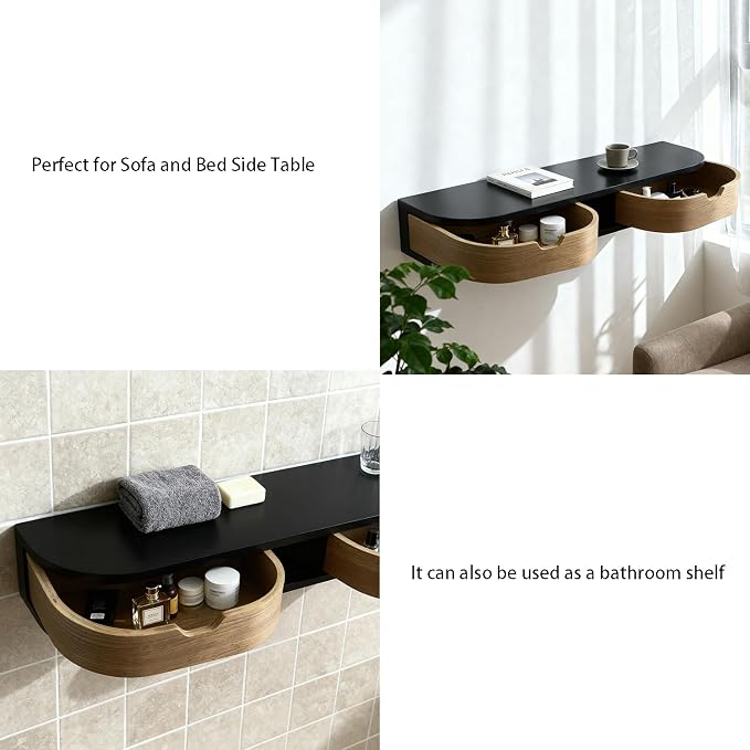Floating Nightstand, Wall Mounted Bedside Shelf, Handmade Bedroom Furniture - Image 5
