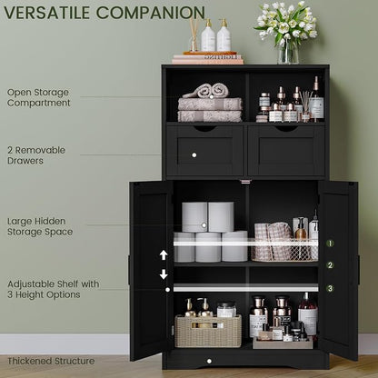Iwell Storage Cabinet with Doors & Shelves, Kitchen Pantry Cabinet, Bathroom - Image 5