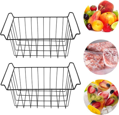 2PCS Freezer Organizer Bins, Steel Wire Freezer Basket - Image 7