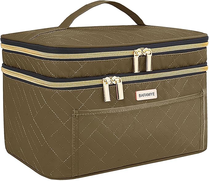 Makeup Bag Women, 8.8L Large Cosmetic Train Case, Make up Bags Organizer Box by BAFAMYE
