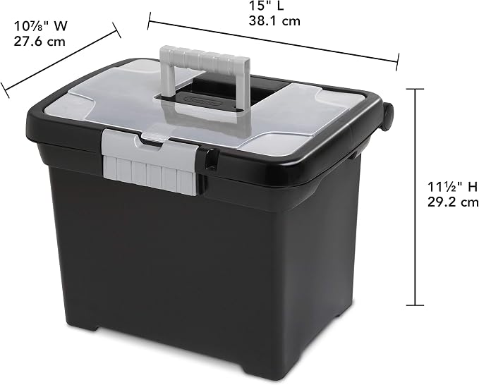 Sterilite Portable File Box, Letter File Storage Bin - Image 2