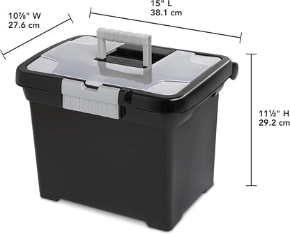 Sterilite Portable File Box, Letter File Storage Bin - Image 2