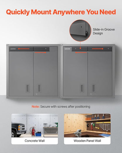 VEVOR Metal Wall Cabinet, 30W x 12.2D x 30H Inch, Steel Floating Hanging - Image 4