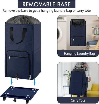 Bukere Large Rolling Laundry Basket, Laundry Hamper - Image 4