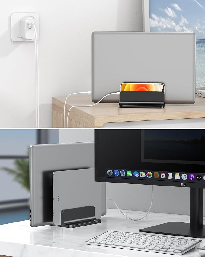 OMOTON Vertical Laptop Stand, Desktop Aluminum Mac Book Stand - Image 6