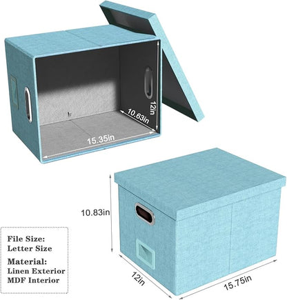 2 Pack File Storage Organizer Box, Filing Box, Portable File Box - Image 5
