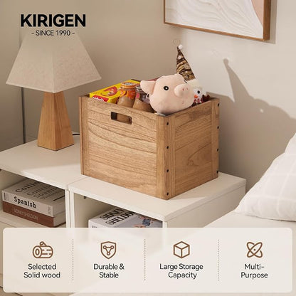 KIRIGEN Stackable Wood Storage Cube - Image 2