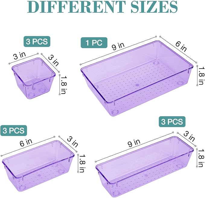 10 PCS Drawer Organizer Set, 4 Varied Size Bathroom and kitchen Drawer cabinet - Image 2