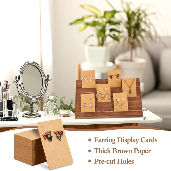 Blulu 31 Pack Wooden Earring Display Stand 7 Slots jewelry Display Holder - Image 4
