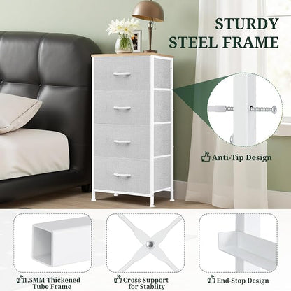 4 Drawers Dresser for Bedroom Fabric Storage Tower - Image 4