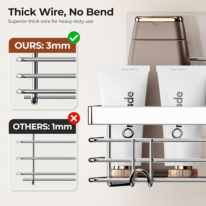 Orimade Shower Caddy with 5 Hooks Organizer - Image 3