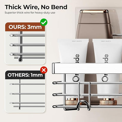 Orimade Shower Caddy with 5 Hooks Organizer - Image 3