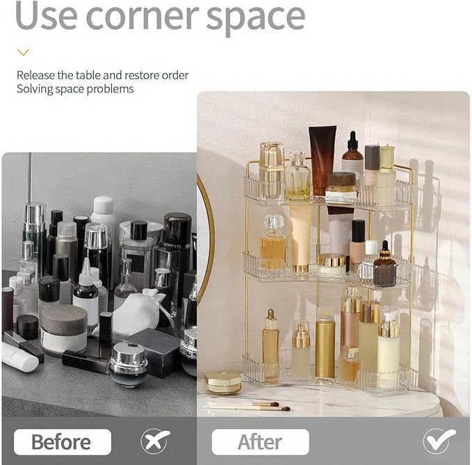 Corner Bathroom Countertop Organizer, Vanity Trays - Image 3