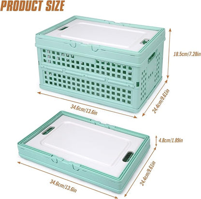 Collapsible Storage Crate, Foldable Plastic Basket - Image 2
