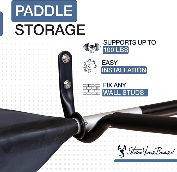 StoreYourBoard Roanoke Kayak Storage Rack, Holds 100 lbs, Kayak Wall Mount Hooks - Image 4