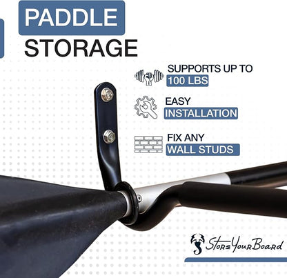StoreYourBoard Roanoke Kayak Storage Rack, Holds 100 lbs, Kayak Wall Mount Hooks - Image 4