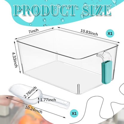 Havawish Ice Bin and Flexible Scoop Set Plastic Freezer Ice Bin - Image 2