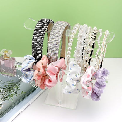 Bigfety Acrylic Headband Holder, 2-Tier Hair Accessories Organizer Clear Stand - Image 2