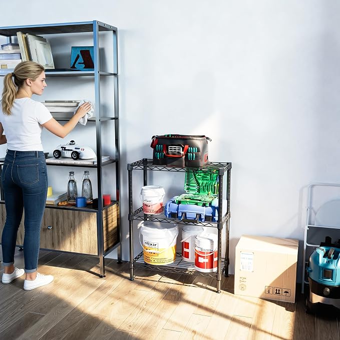 3 Tier Wire Shelving Unit, Small Metal Wire Shelf - Image 8