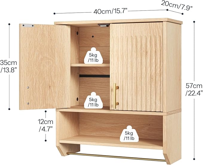 HOOBRO Narrow Bathroom Wall Cabinet - Image 3