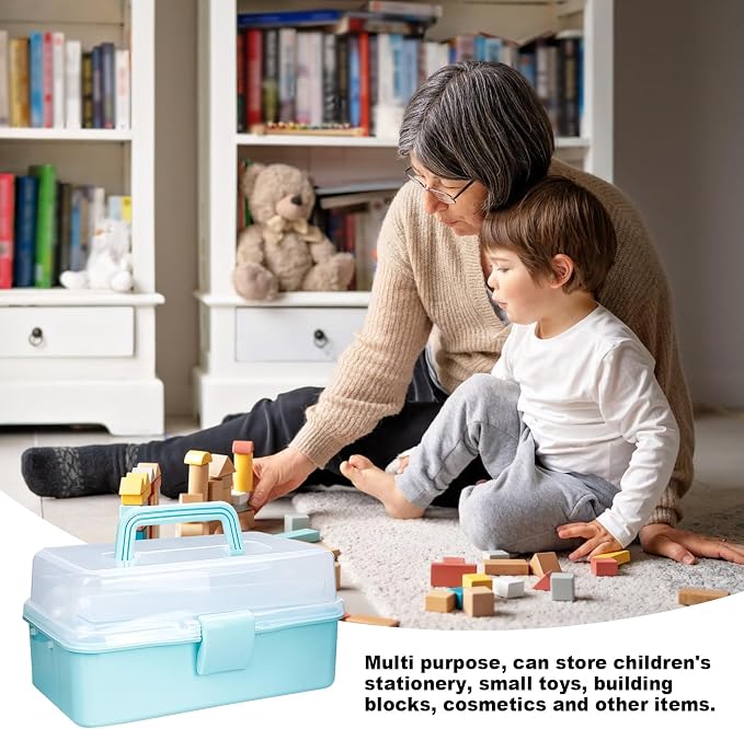 10Inch Tackle Box Organizer and Storage, Three-Layer Sewing Box - Image 4