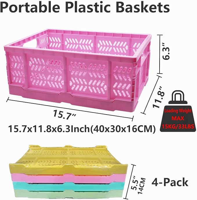 20L Folding Crate, Collapsible Storage Crates - Image 2