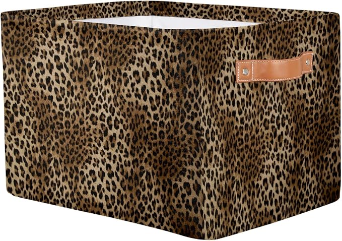 Basket Storage Bins Animal Leopard Cheetah Skin Rectangle Cube Basket Box Kids - Image 2
