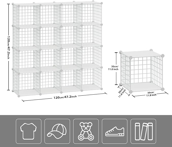 HUBSON Wire Cube Storage Organizer, Book/Toy/Craft/Potted Plants and Pet Closet - Image 3
