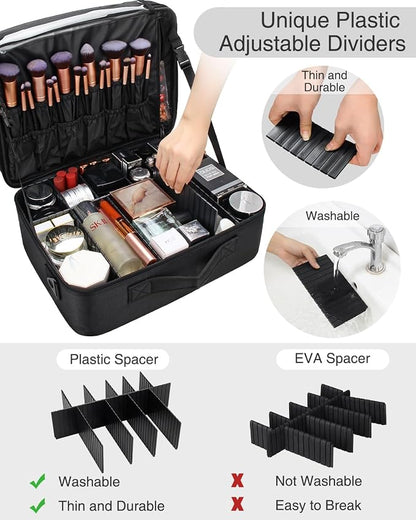 Relavel Large Makeup Organizer Profession Makeup Bag Extra Large Makeup Case - Image 3
