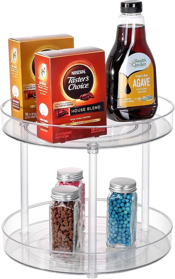 Clear Lazy Susan Turntable Organizer, Rotating Spice Rack Kitchen Pantry - Image 8