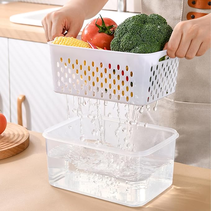 3 PCS Fruit Storage Containers for Fridge Food Berry Storage Container Set - Image 2