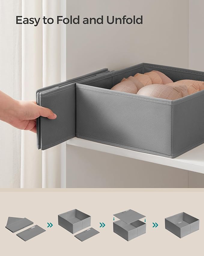 SONGMICS Drawer Organizers, Dresser Divider Organizers, Foldable Fabric Storage - Image 6