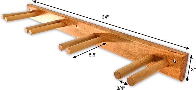 StoreYourBoard Timber Ski Wall Rack, 4 Pairs of Skis Storage, Wood Home and - Image 3