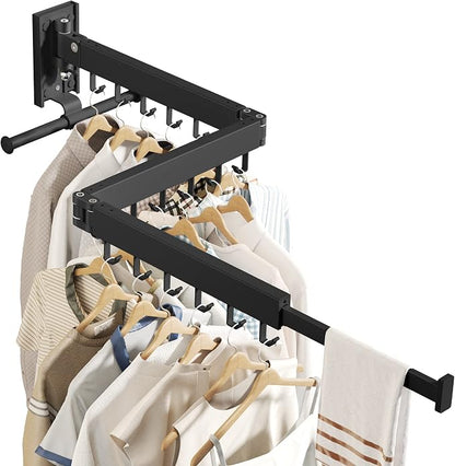 BOQORAD Drying Rack Clothing, Retractable Clothes Drying Rack, Wall Mounted - Image 9