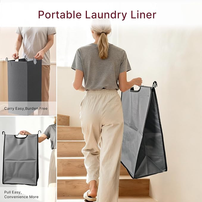 180L Laundry Sorter 3 Section – Heavy Duty Rolling Laundry Basket - Image 4