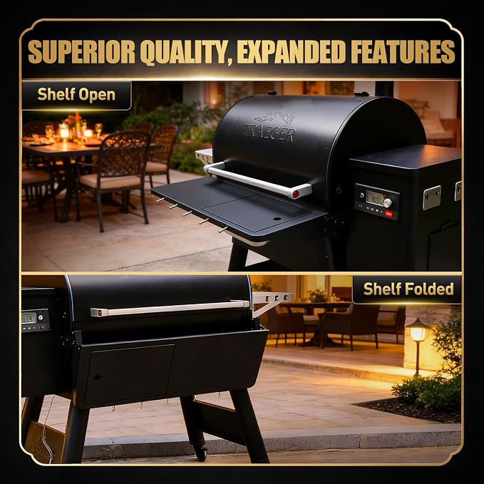 QuliMetal Folding Front Shelf for Traeger Pro 780 and Ironwood 885, Heavy-Duty - Image 4