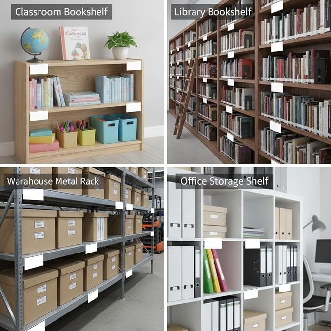 Containlol 15 Pieces Clear Shelf Label Holders Moveable Shelves Tags Moveable - Image 7