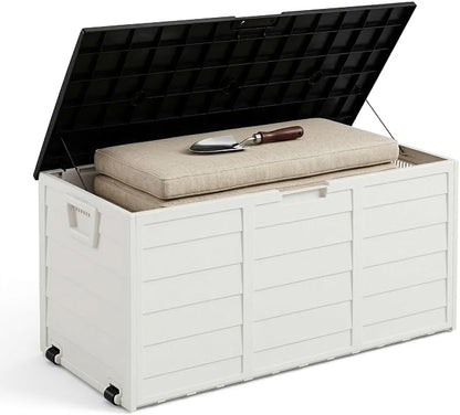 75 Gallon Outdoor Storage Box, 260L Waterproof Resin Deck Box by Unknown