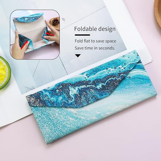 Foldable Glasses Case, Magnetic PU Leahter Sunglasses Case, Cute Hard Shell - Image 3