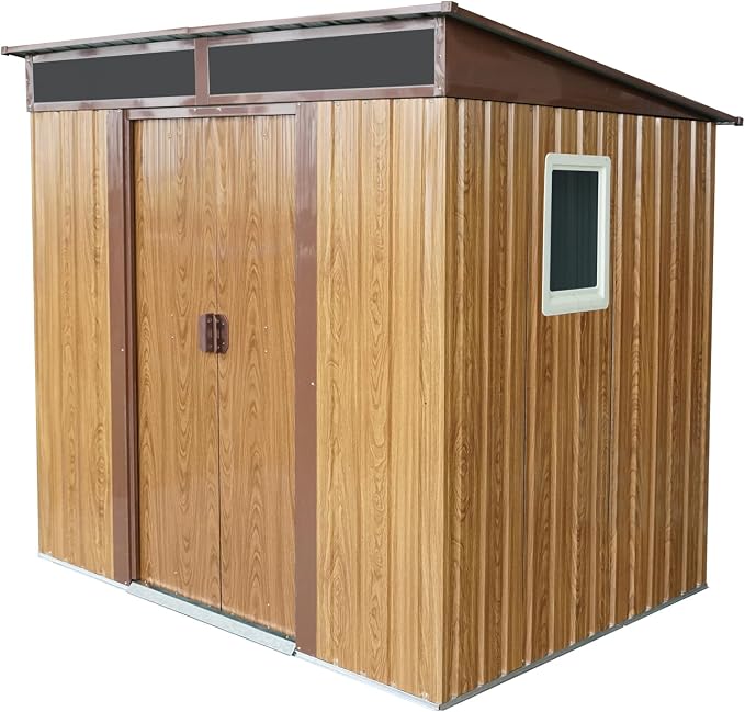 Outdoor Metal Storage Shed Window Ventilation Foundation Frame Waterproof by WEALTHGIRL