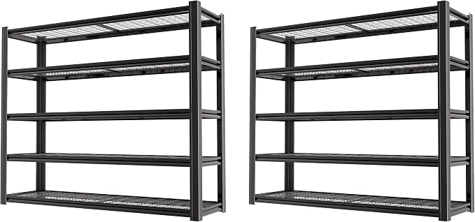 62" W x 24" D x 84" H Garage Shelving Heavy Duty Metal Shelving 5000LBS Storage by LIJIUHOME