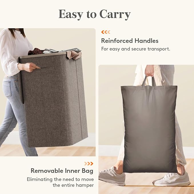Lifewit 185L 3 Section Laundry Hamper - Image 6