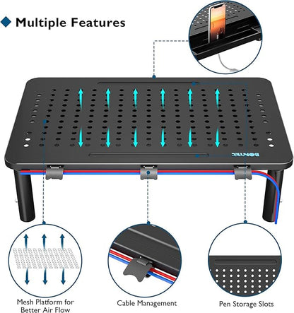BONTEC 2 Pack Adjustable Monitor Stand Riser - Image 3