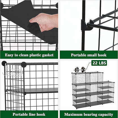 C&AHOME Wire Cube Storage Unit, Interlocking Metal Wire - Image 6